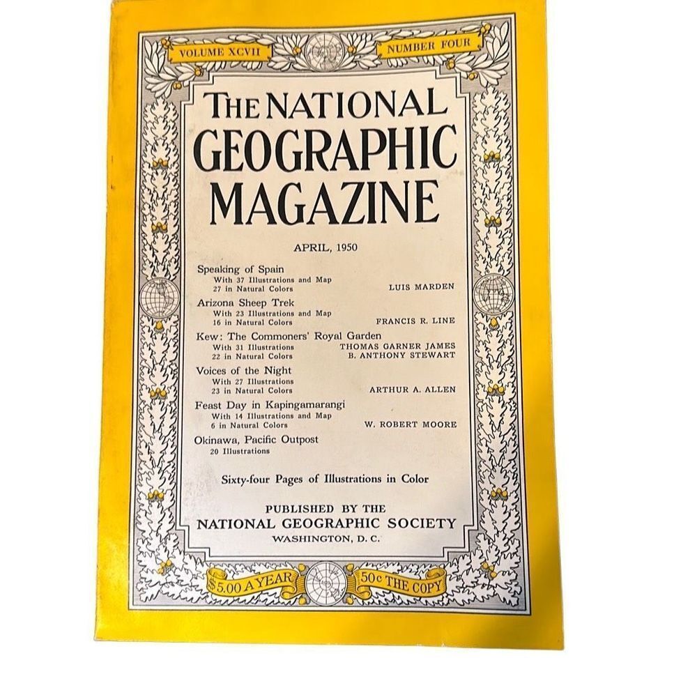 Vintage National Geographic Magazine, April 1950